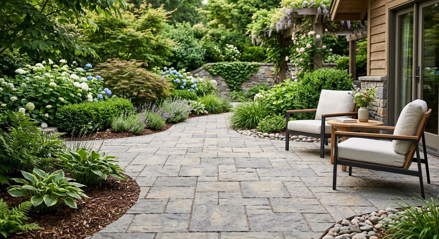 Pavers over concrete installation